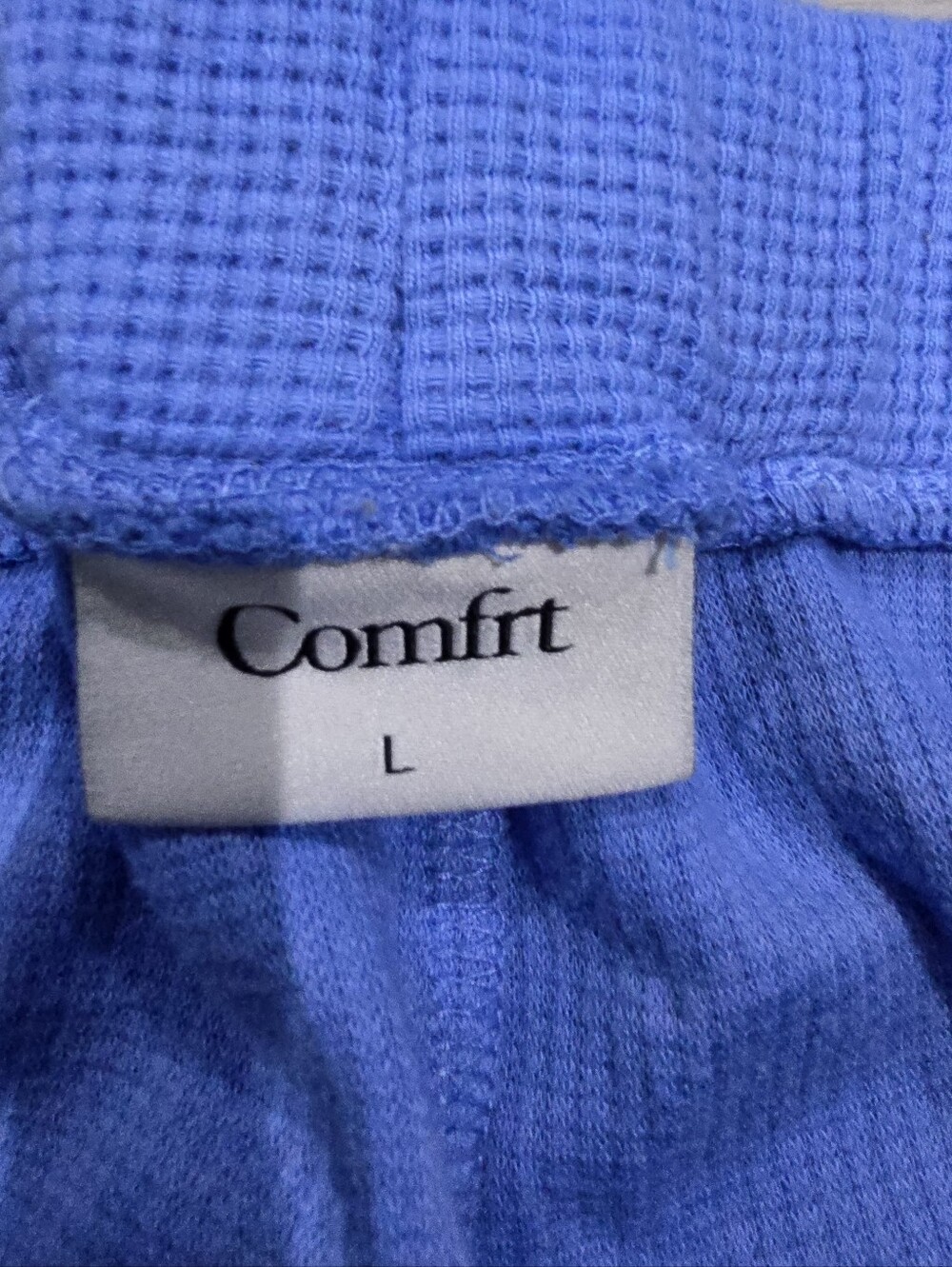 Comfrt Waffle Lounge Pant Wide Leg Limited Addition Color Allure Blue Size L - Picture 3 of 6